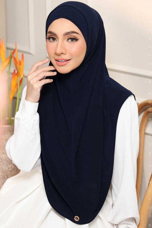 ELMINA Tudung Syria (EL02) Navy Blue