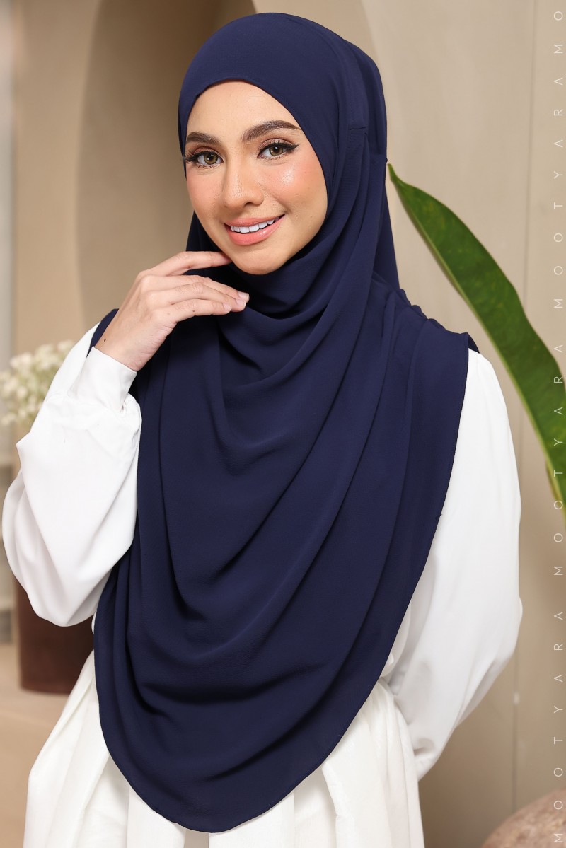 NAYLA PLAIN Instant Shawl NP06 (Navy Blue)