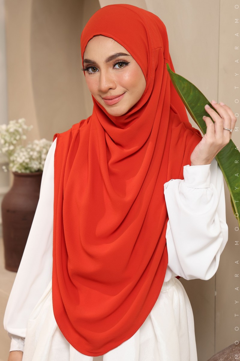 NAYLA PLAIN Instant Shawl NP47 (Brick Orange)