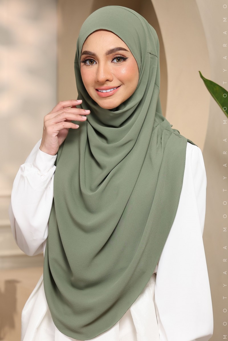 NAYLA PLAIN Instant Shawl NP51 (Dusty Green)